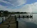 Pier at eastern end of Waterways Lake