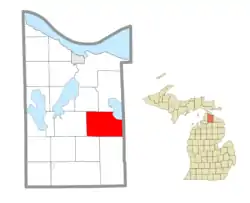 Location within Cheboygan County