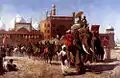 Shah Jahan and the Mughal Army return after attending a congregation in the Jama Masjid, Delhi.