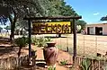 Welcome sign on Farm Gunsteling in Namibia, c. 2017