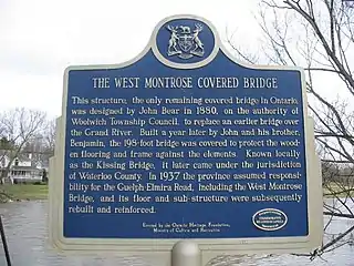 Bridge plaque