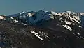 West aspect in winter, seen from the Hurricane Ridge Visitor Center area.