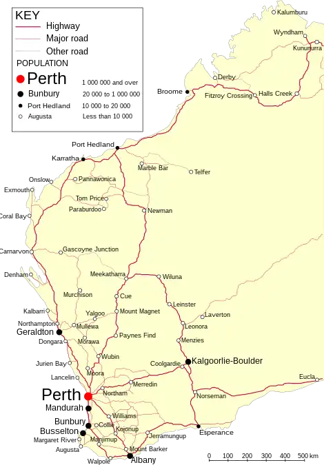 Map of Western Australia