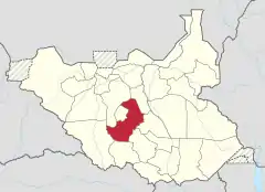 Location of Western Lakes in South Sudan