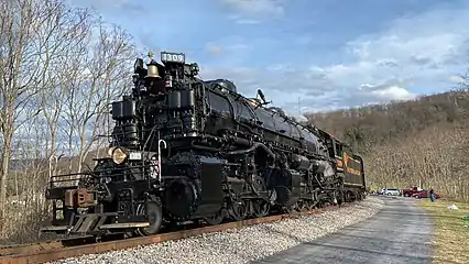 No. 1309 pulling a test train on Helmstetter’s Curve on December 16, 2021