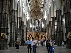 Arches in nave of Westminster Abbey, City of Westminster, London (2006)