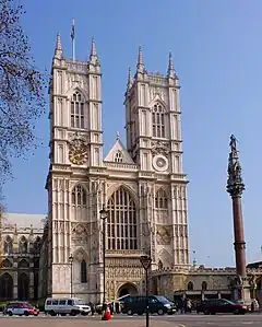 A white church with two towers