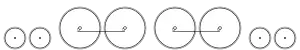 Diagram of one small leading wheel, and four large driving wheels joined by a coupling rod