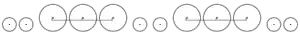 Diagram of two small leading wheels, three large driving wheels joined by a coupling rod, two small trailing wheels, three large driving wheels joined by a coupling rod, and two small leading wheels