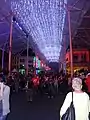 The view along Main Street is illuminated by one million Christmas lights.