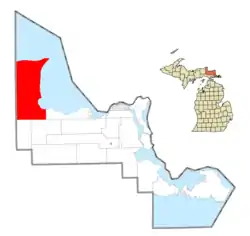 Location within Chippewa County