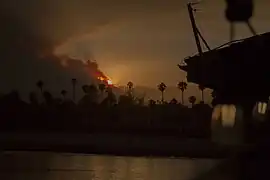 Smoke cloud seen from Stearns Wharf in Santa Barbara, July 14, 2017.