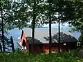 The dock and boat house on Lake George