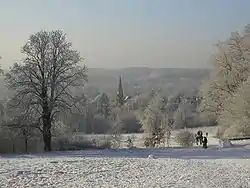 View of the town in winter