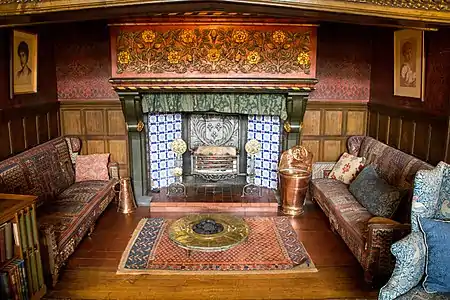 Morrid wall covering, carpets and furnishing cloth at Wightwick Manor