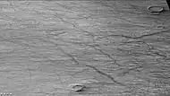 Dust devil tracks in Mitchell crater, as seen by CTX camera (on Mars Reconnaissance Orbiter).  Note: this is an enlargement of a previous image of west side of Mitchel crater.