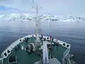 Expedition vessel Akademik Ioffe sailing into Wilhelmina Bay in January 2014