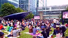 Image 22People watching the Championships' broadcast in Canary Wharf. (from Wimbledon Championships)