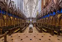 Choir stalls and screen