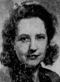 A white woman with dark hair, from a 1964 newspaper