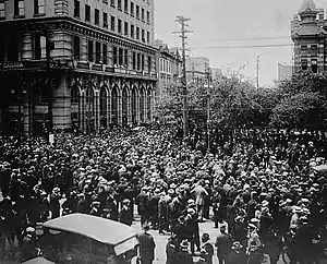 Image 19Crowd gathered outside old City Hall during the Winnipeg general strike, June 21, 1919.