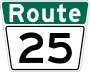 Route 25 marker