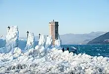 Image 71Bora is a dry, cold wind which blows from the mainland out to sea, whose gusts can reach hurricane strength, particularly in the channel below Velebit. On the picture Bora in the town of Senj. (from Croatia)