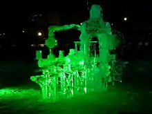 Sculptures in Confederation Park are illuminated nightly.