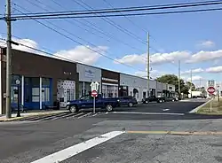 Commercial buildings along Railroad Street