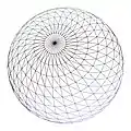 A highly tassellated wireframe sphere, almost 2900 points.