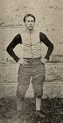 W. J. Keller in a team portrait of the 1894 Vanderbilt Commodores football team