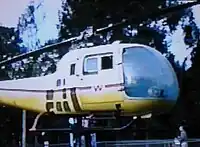 The ground mounted rotating Bell helicopter