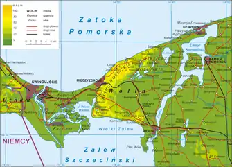  A map of the Kamień Lagoon and its surroundings.