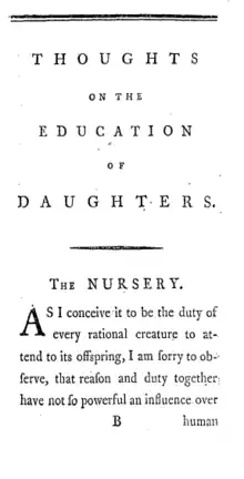 First page of the first edition of Thoughts (1787)