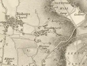 map of Woodmancote in 1828