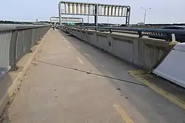 DC–Maryland border marked on the bridge