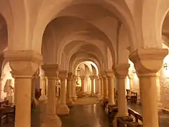 Crypt of Worcester Cathedral, England