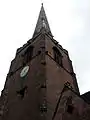 Spire pictured from immediately below to the southeast.