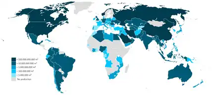 Image 103Natural gas extraction by countries in cubic meters per year around 2013 (from Natural gas)