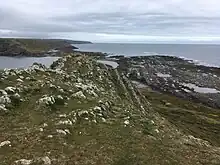 View of the tidal path between the mainland and Inner Head of Worm's Head.