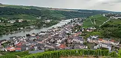 Wormeldange seen from the nearby chapel Koeppchen