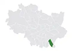 Location of Brochów within Wrocław