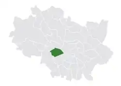 Location of Muchobór Mały within Wrocław