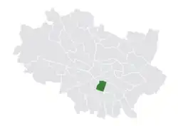 Location of Powstańców Śląskich within Wrocław