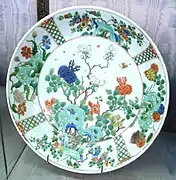 Wucai export plate, Kangxi period, c. 1680