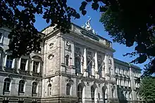 Central building of the University of Würzburg with the Prometheus group