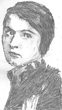 Pencil sketch of Audrey Wurdemann