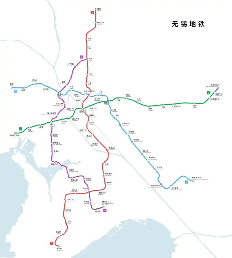 Map of Wuxi Metro