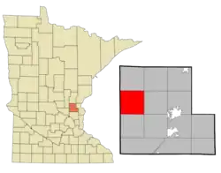 Location of the township of Wyanett within Isanti County, Minnesota