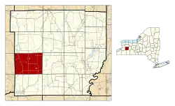 Location within Wyoming County and New York